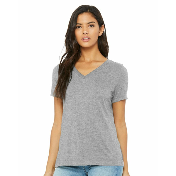 Women's Relaxed Heather CVC V-Neck Tee Thumbnail