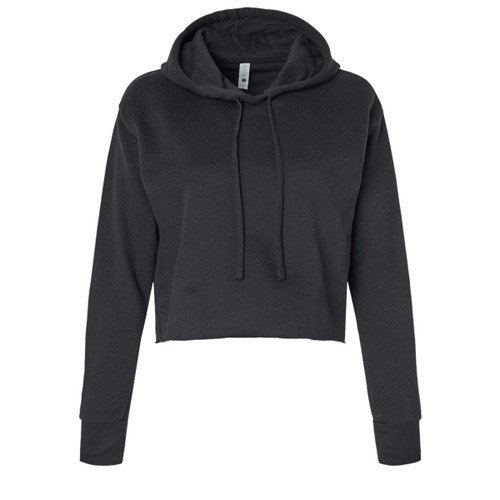 Women's Laguna Sueded Raw Edge Crop Hoodie Sweatshirt Thumbnail