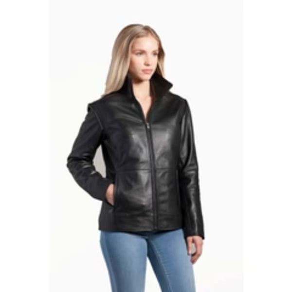 Ladies Lamb Leather Insulated Jacket Thumbnail
