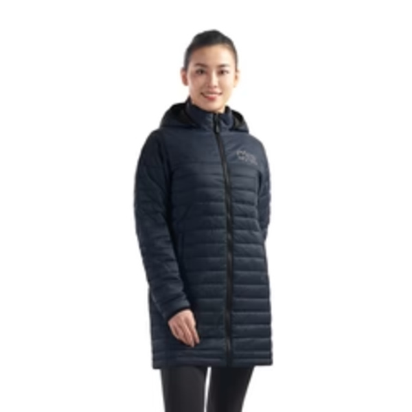 Ladies Full Length Lightweight Puffy Jacket with detachable hood Thumbnail