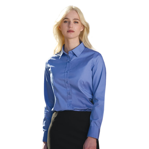 Ladies Poly-Cotton Twill Long Sleeve Easy-Care Shirt Thumbnail