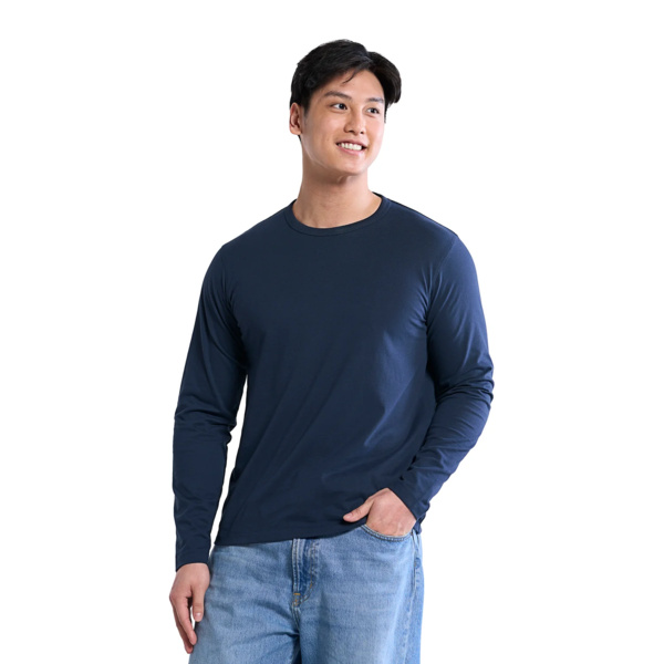 Cotton-Poly Long Sleeve Crewneck T-Shirt Thumbnail