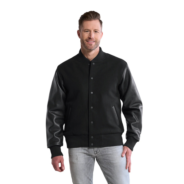 Melton and Leather Varsity Jacket Thumbnail