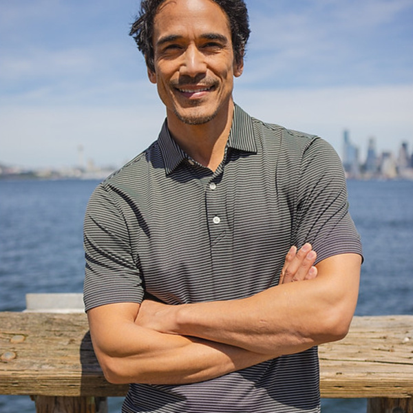 Cutter & Buck Forge Eco Fine Line Stripe Stretch  Recycled Mens Polo Thumbnail