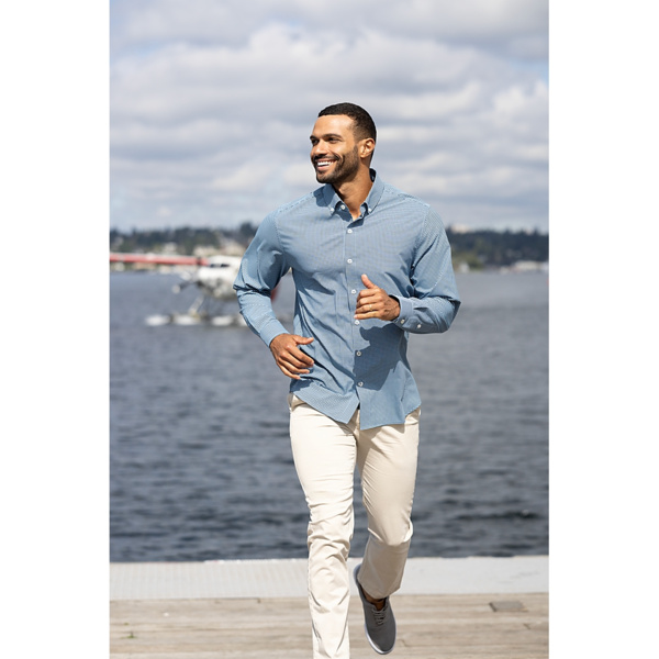 Cutter & Buck Skyline Epic Confidence Recycled Gingham Mens Big & Tall Long Sleeve Dress Shirt Thumbnail