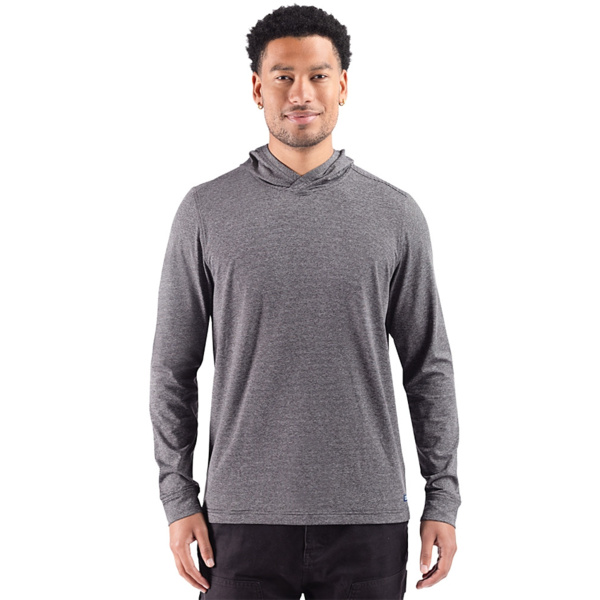 Cutter & Buck Adapt Recycled Soft Knit Stripe Mens Big & Tall Hooded Pullover Thumbnail