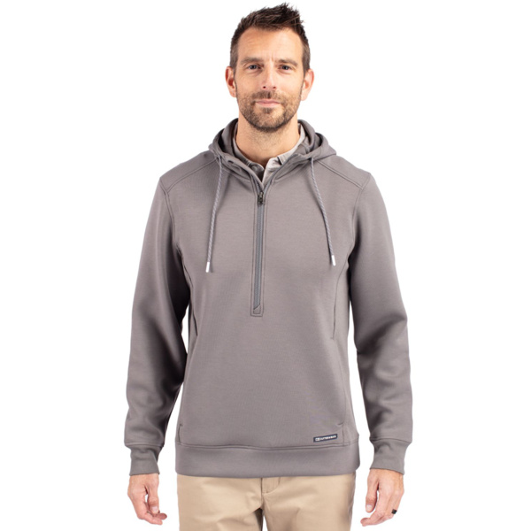 Cutter & Buck Roam Recycled Buttery-Soft Knit Mens Big & Tall Half Zip Hooded Pullover Thumbnail