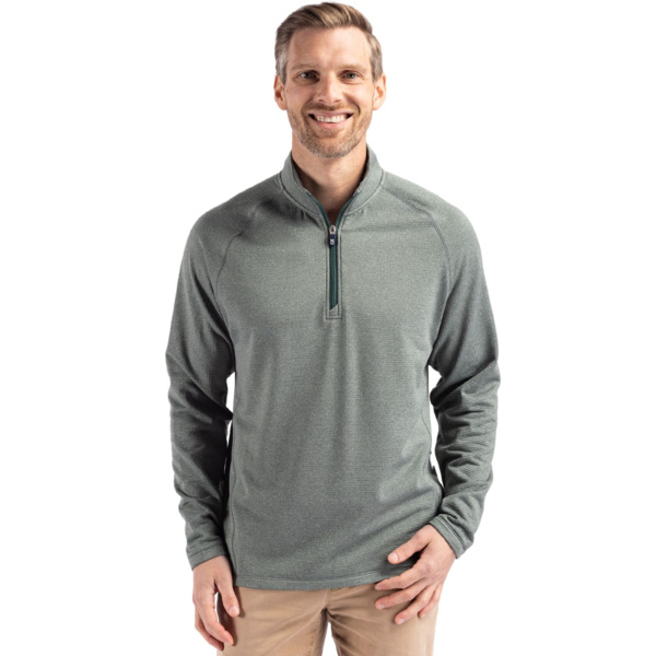 Cutter & Buck Peshastin Recycled Grid Fleece Mens Big & Tall Half Zip Pullover Thumbnail