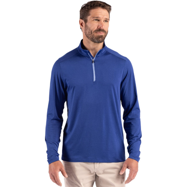 Cutter & Buck Coastline Recycled Double Peached Mens Big & Tall Quarter Zip Pullover Thumbnail