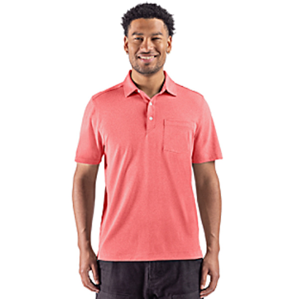 Cutter & Buck Virtue Recycled Heathered Featherlight Pique Mens Big & Tall Pocket Polo Thumbnail