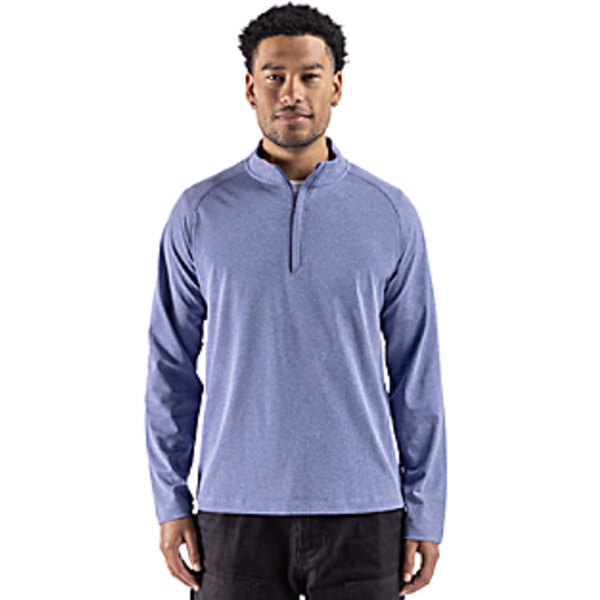 Cutter & Buck Virtue Recycled Heathered Featherlight Pique Mens Big & Tall Quarter-Zip Pullover Thumbnail