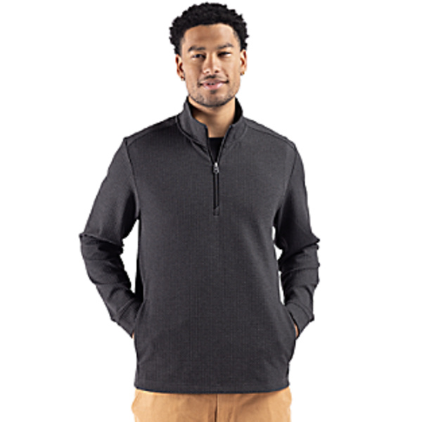 Cutter & Buck Drift Epic Versatility Recycled Textured Knit Mens Big & Tall Quarter Zip Thumbnail