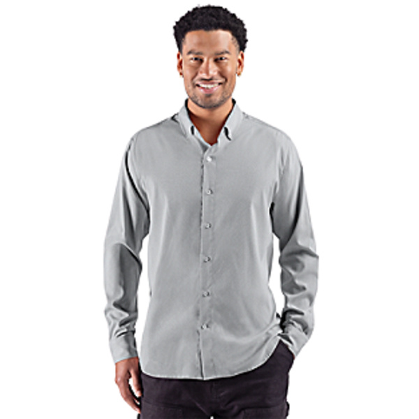 Cutter & Buck Skyline End on End Recycled Long Sleeve Mens Big & Tall Dress Shirt Thumbnail