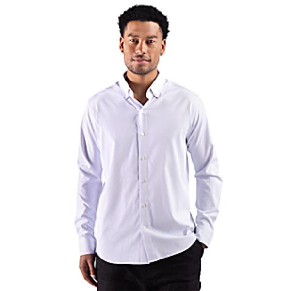Cutter & Buck Skyline Windowpane Recycled Long Sleeve Button Down Mens Big & Tall Dress Shirt Thumbnail