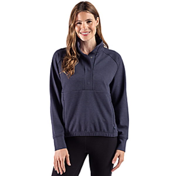 Cutter & Buck Drift Epic Versatility Recycled Textured Knit Women's Snap Pullover Thumbnail