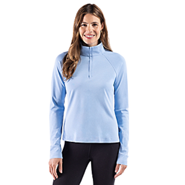 Cutter & Buck Virtue Recycled Heathered Featherlight Pique Womens Quarter Zip Pullover Thumbnail