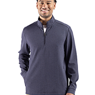 Cutter & Buck Drift Epic Versatility Recycled Textured Knit Mens Quarter Zip Thumbnail