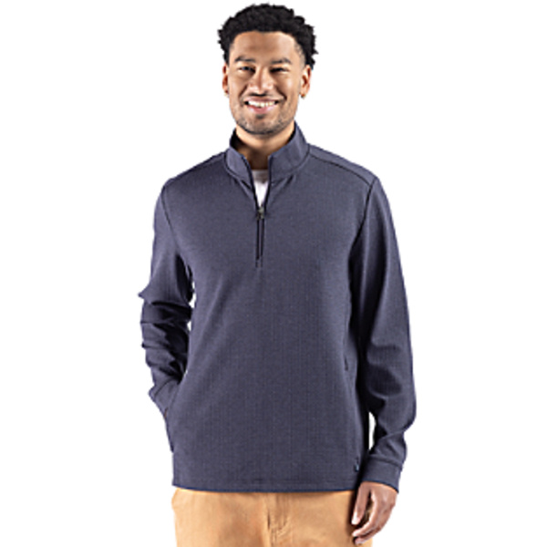 Cutter & Buck Drift Epic Versatility Recycled Textured Knit Mens Quarter Zip Thumbnail