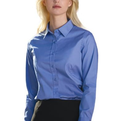 Ladies Poly-Cotton Twill Long Sleeve Easy-Care Shirt Thumbnail